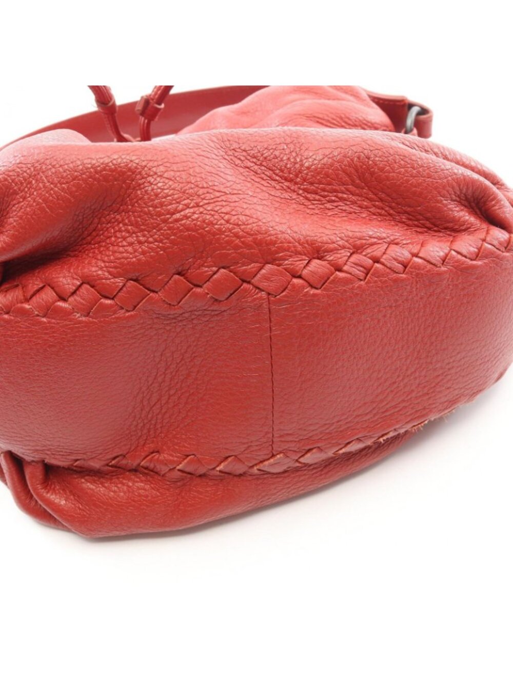 Bottega Veneta Intrecciato Drawstring Red Leather Bucket - Picture 7 of 7
